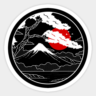 Blood Moon at Mountain Fuji Sticker